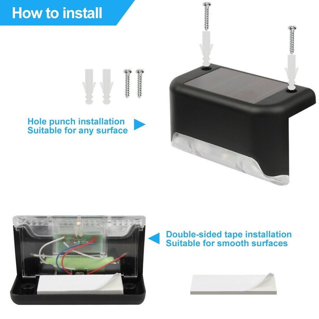 Solar Deck Lights – 8 Pack Waterproof LED (Stairs, Fence & Deck)