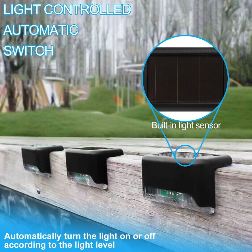 Solar Deck Lights – 8 Pack Waterproof LED (Stairs, Fence & Deck)