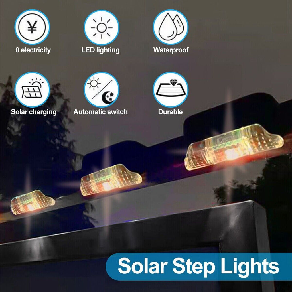 Solar Deck Lights – 8 Pack Waterproof LED (Stairs, Fence & Deck)