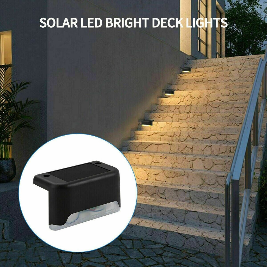 Solar Deck Lights – 8 Pack Waterproof LED (Stairs, Fence & Deck)